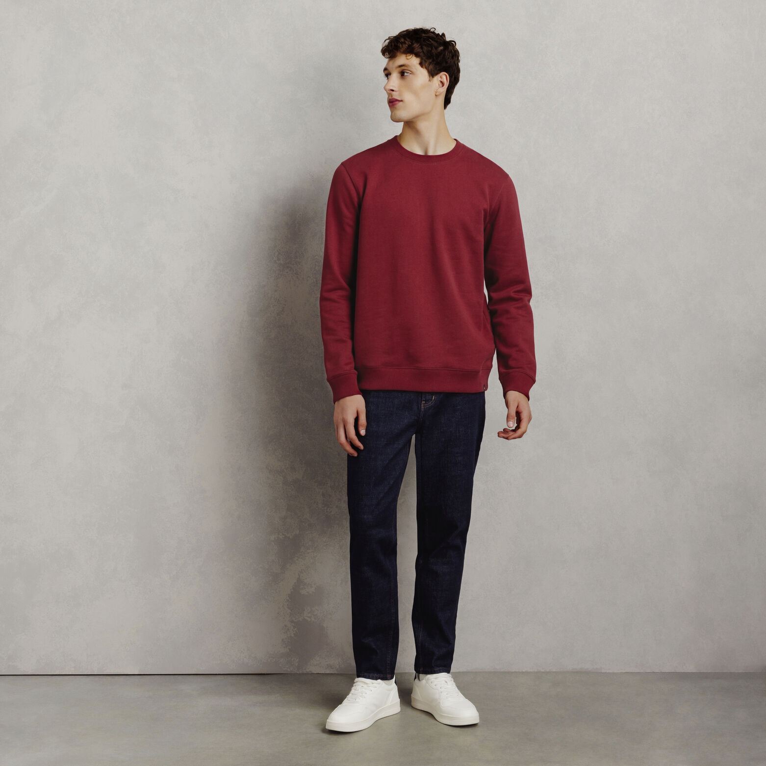 Sweat col rond  molleton uni