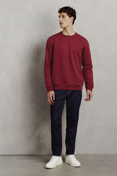 Sweat col rond molleton uni