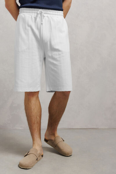 Bermuda long en maille taille &eacute;lastiqu&eacute;e