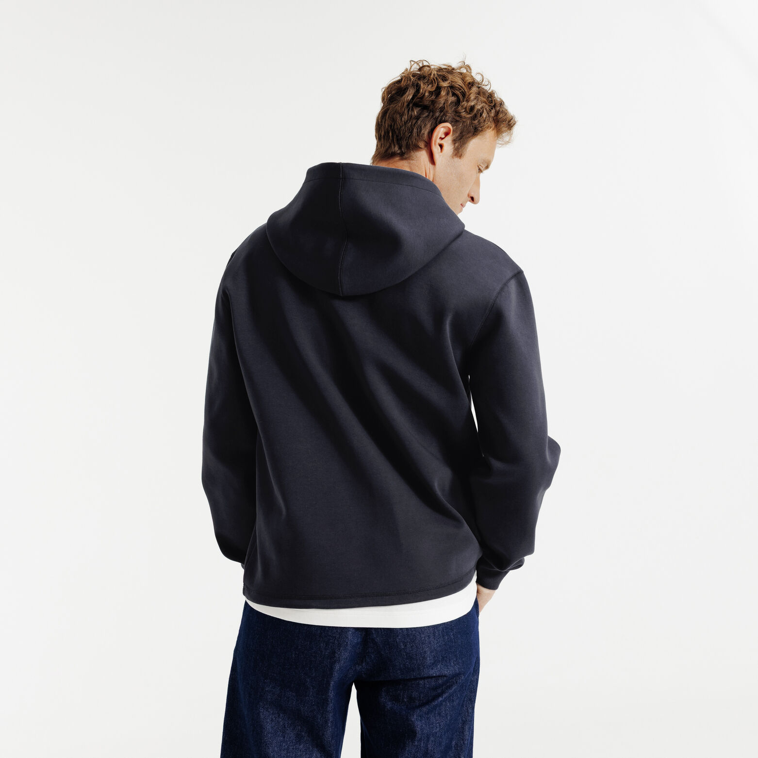 Sweat à capuche zippé cordons