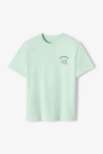 Tee shirt mati&egrave;re flamm&eacute;e imprim&eacute; club terrasse