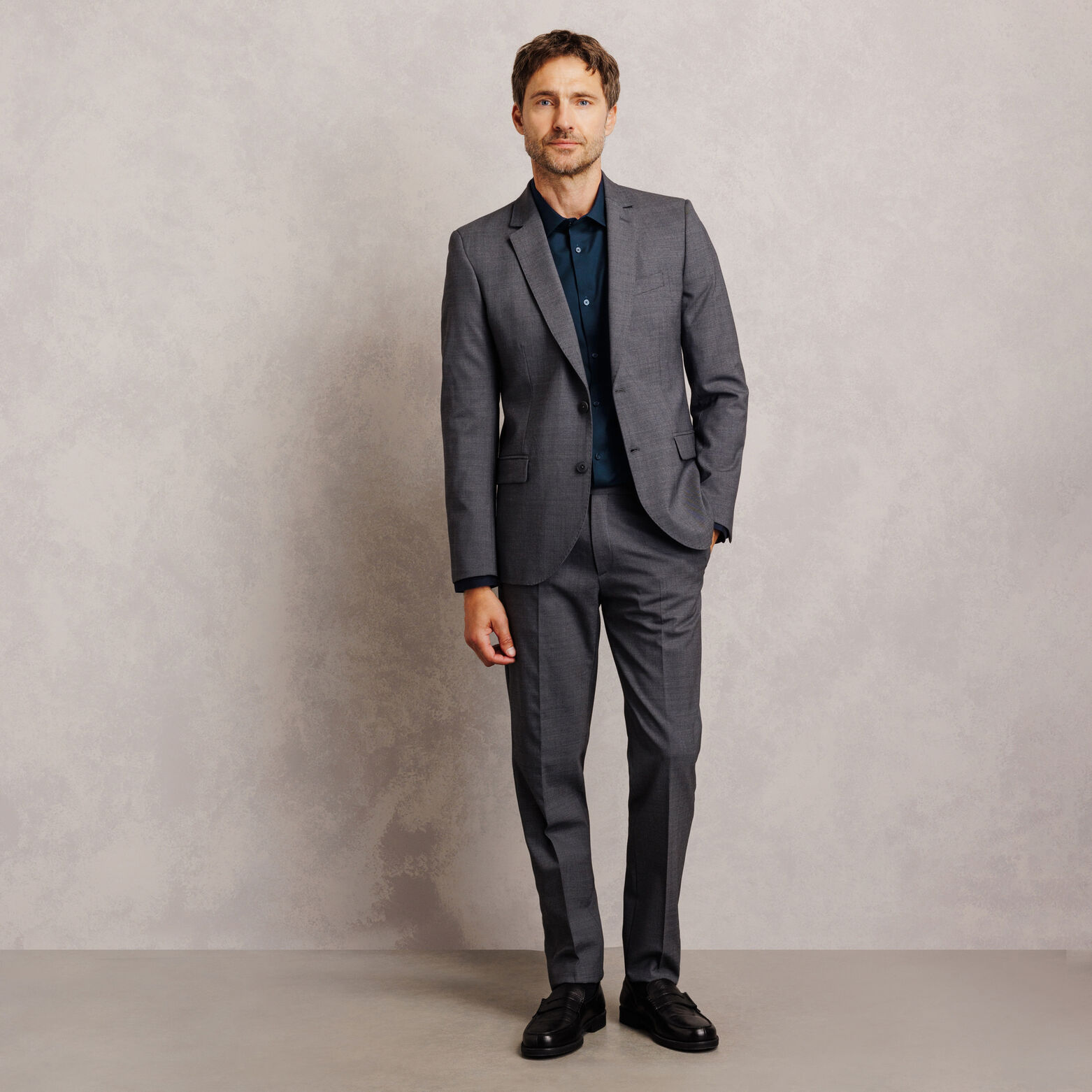 Chemise 100% coton slim sans repassage unie