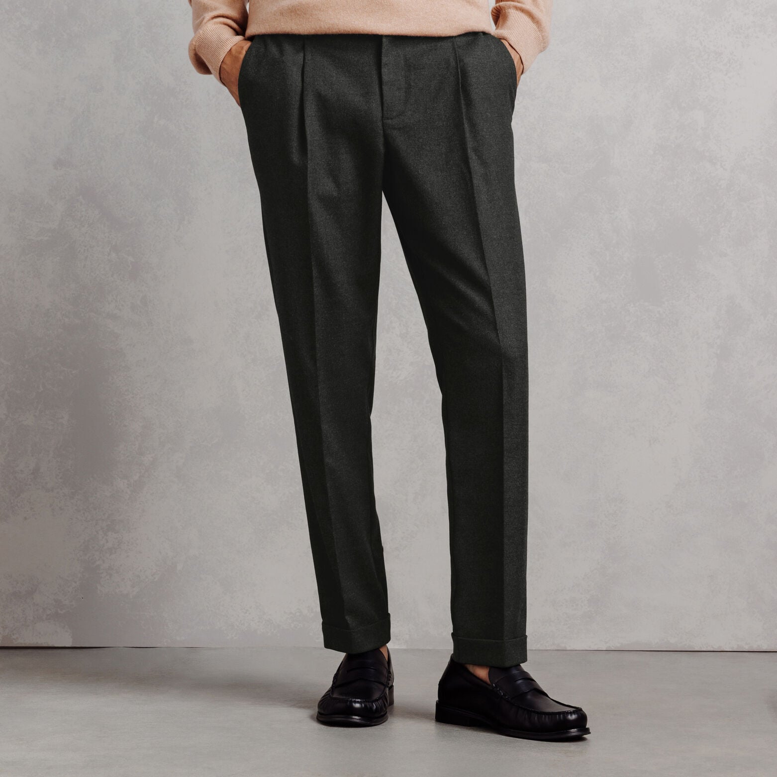 Pantalon tapered flanelle