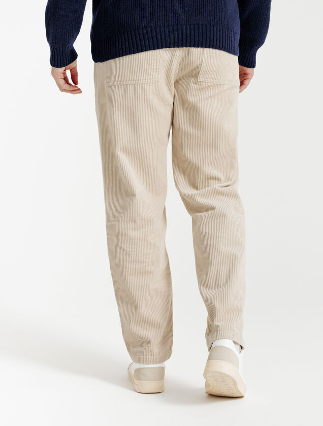 Pantalon en velours taille &eacute;lastiqu&eacute;e