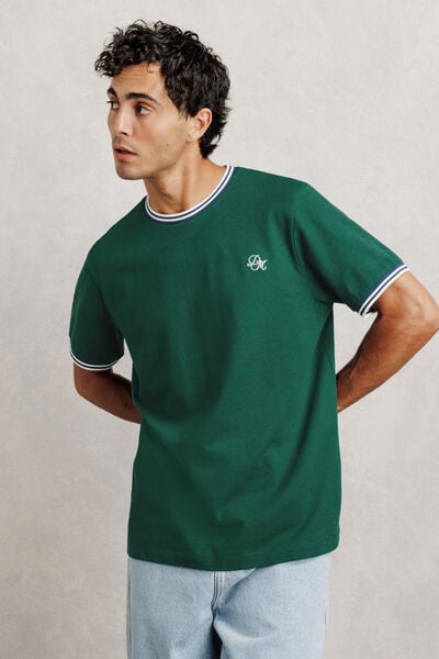 Tee shirt brod&eacute; contrast&eacute;