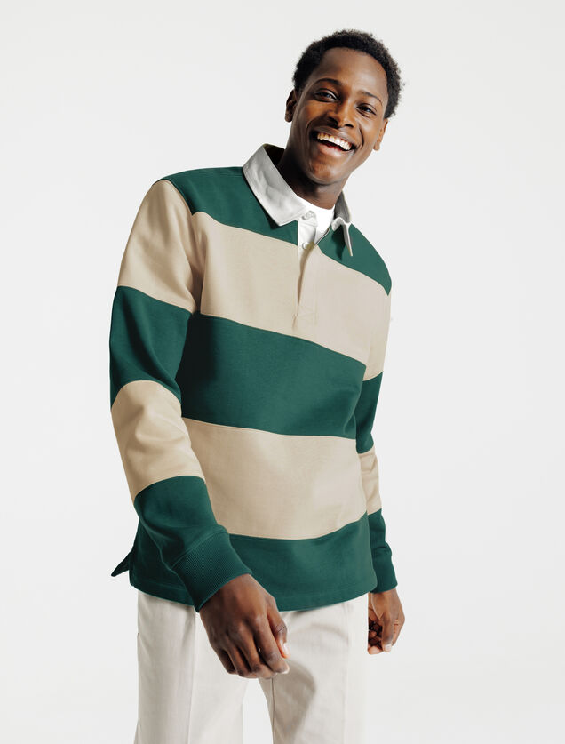 Gestreepte sweater met polokraag