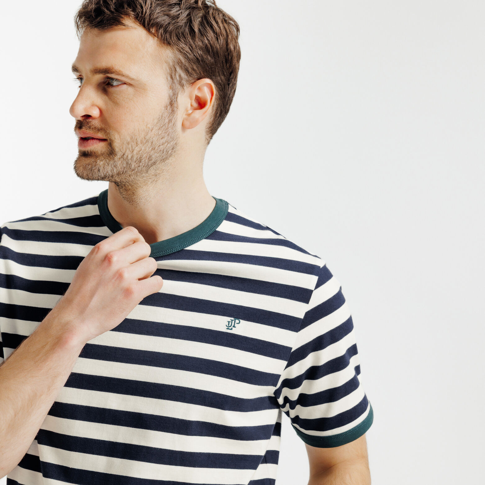 Contrasterend marine t-shirt