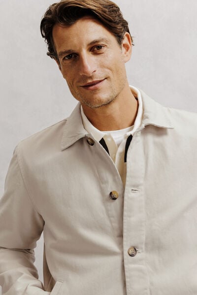 Veste boutonn&eacute;e col chemise 100% coton