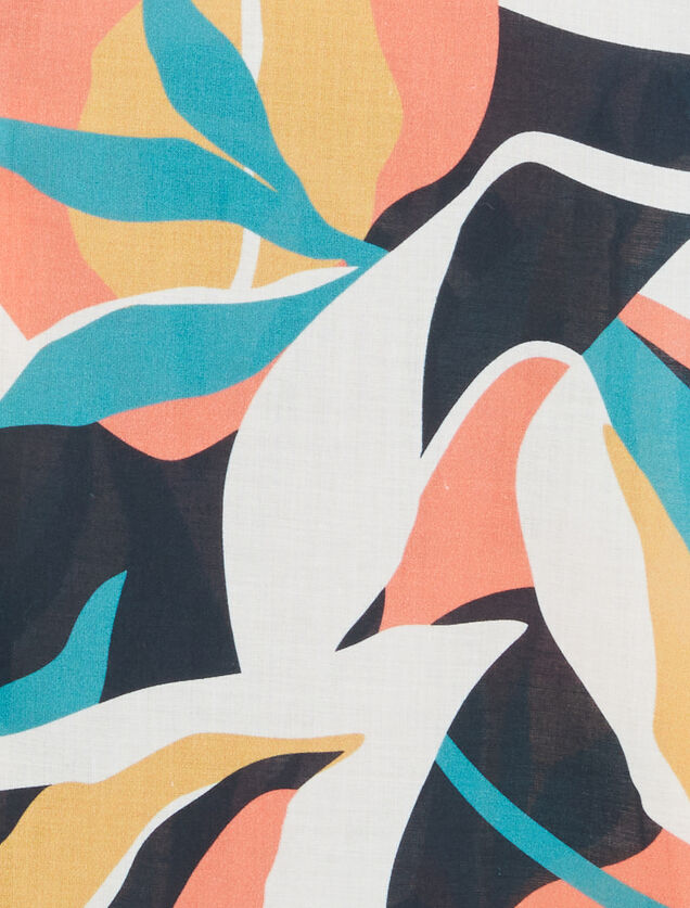 Chemisette en viscose col requin motif hawa&iuml;en