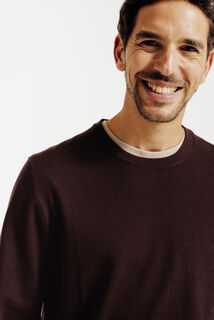 Trui ronde hals in merinos