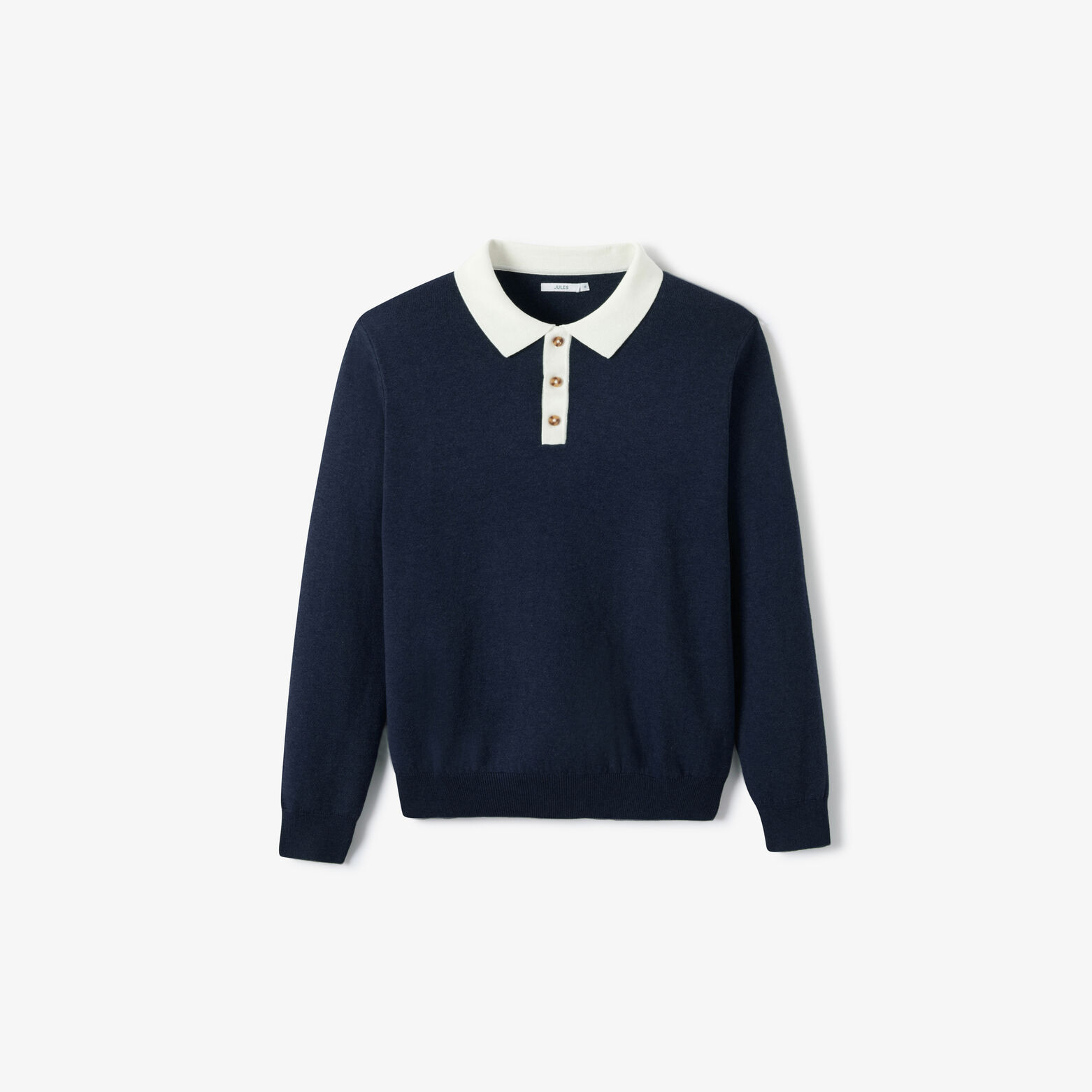 Polo en maille contrast&eacute; uni