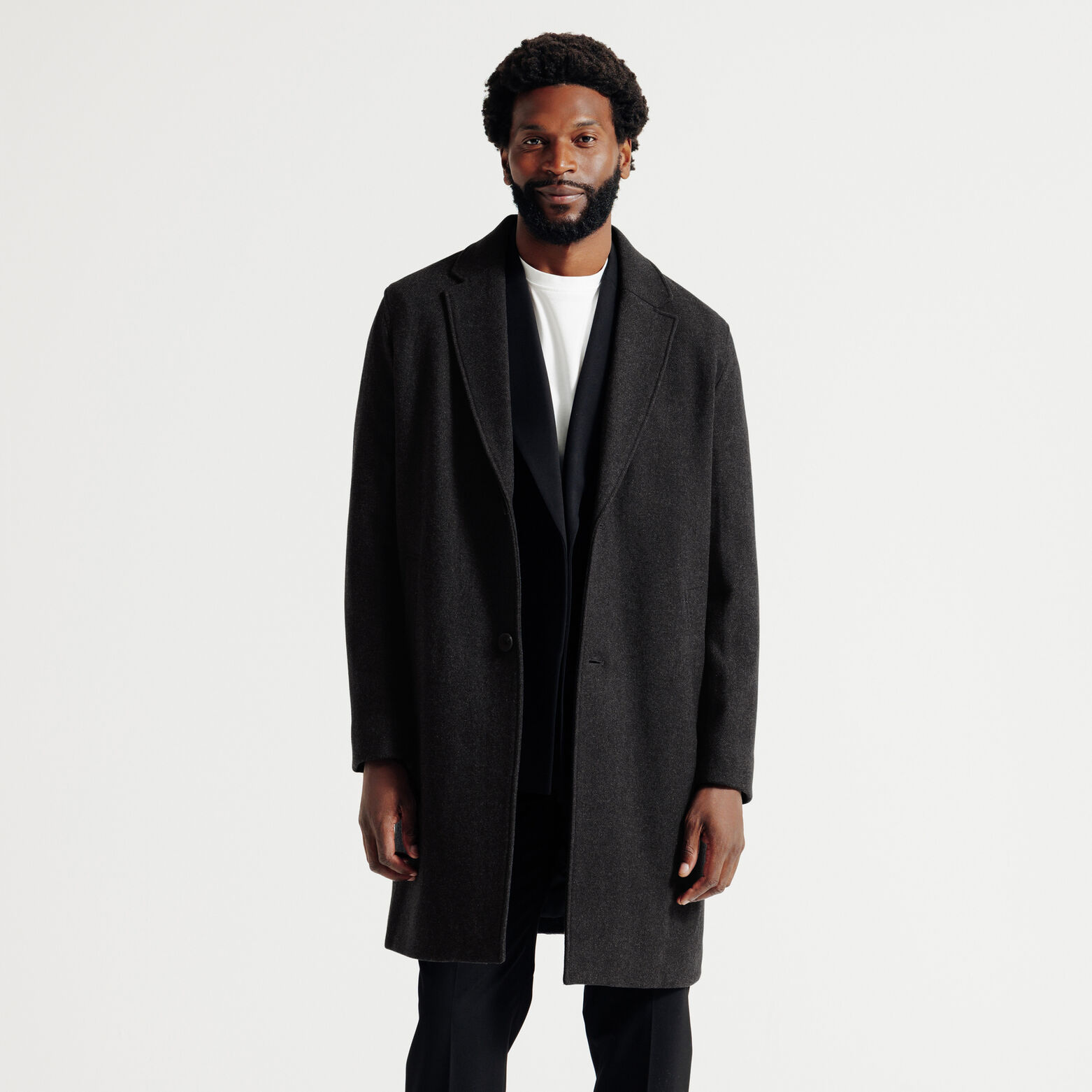 Lange wintermantel met reverskraag