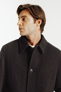 Manteau long col chemise