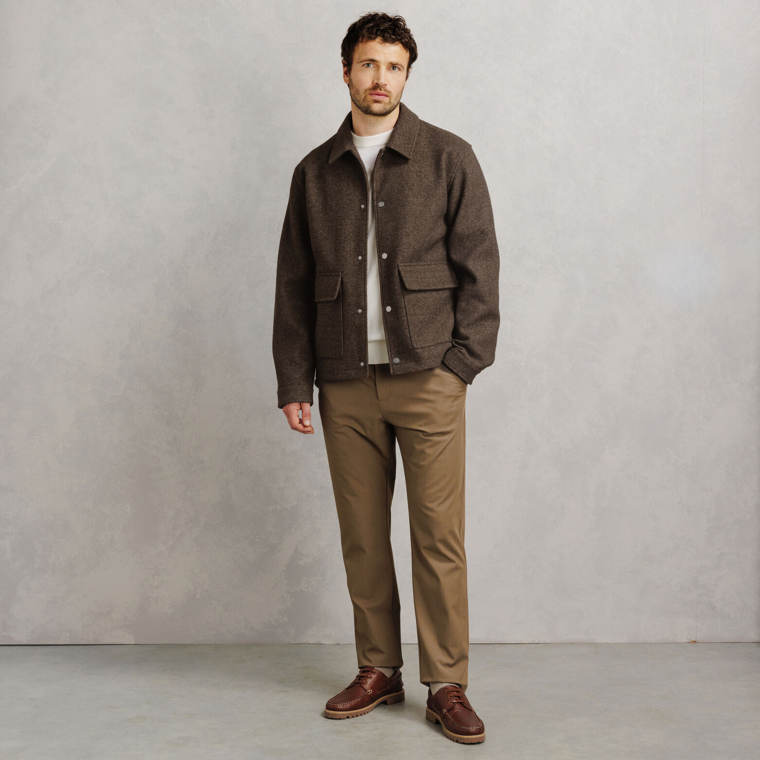 Blouson col chemise pressionn&eacute;
