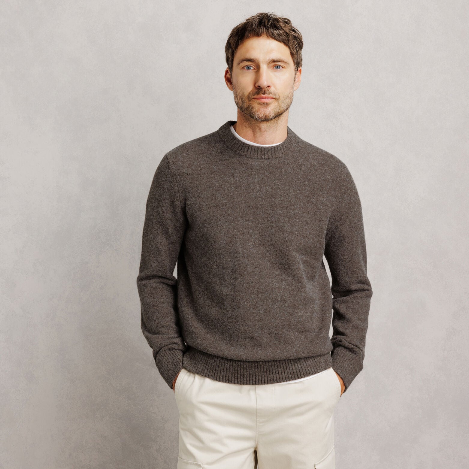 Pull col rond mousseux coton majoritaire