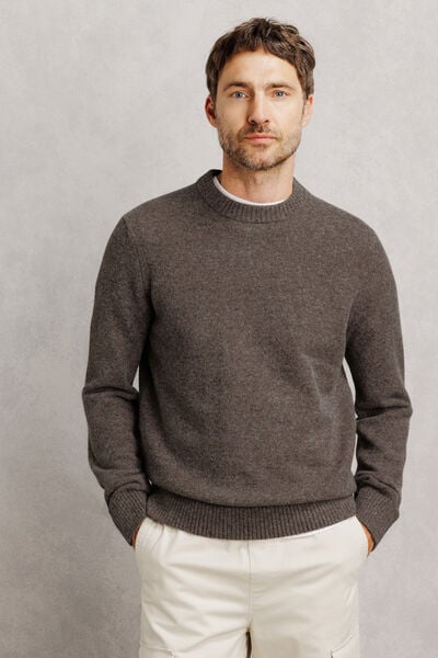 Pull col rond mousseux coton majoritaire
