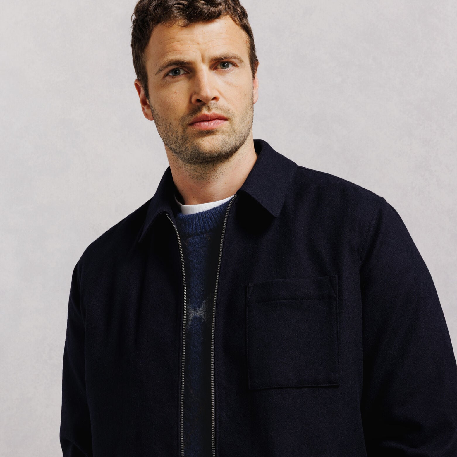 Veste col chemise zipp&eacute;e