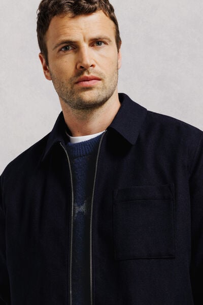 Veste col chemise zipp&eacute;e