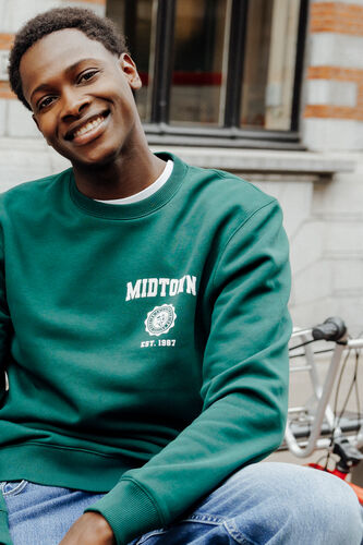 Sweater met ronde hals en afbeelding