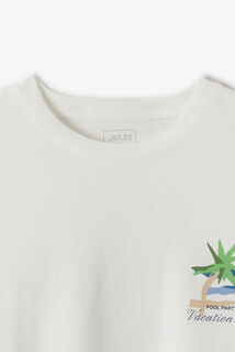 T-shirt in katoen met print voor- en achteraan