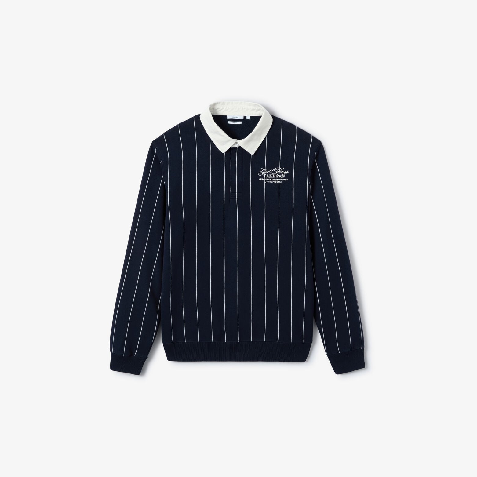 Polo molleton ray&eacute; brod&eacute; poitrine