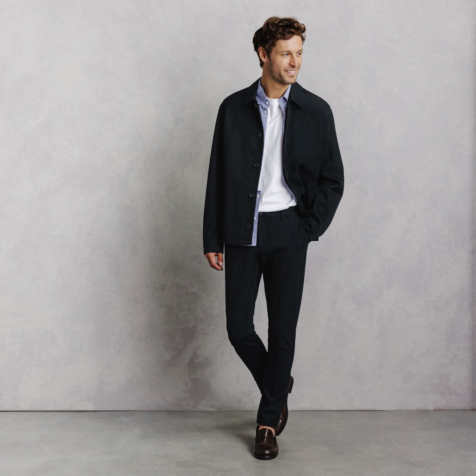 Pantalon chino slim en flanelle