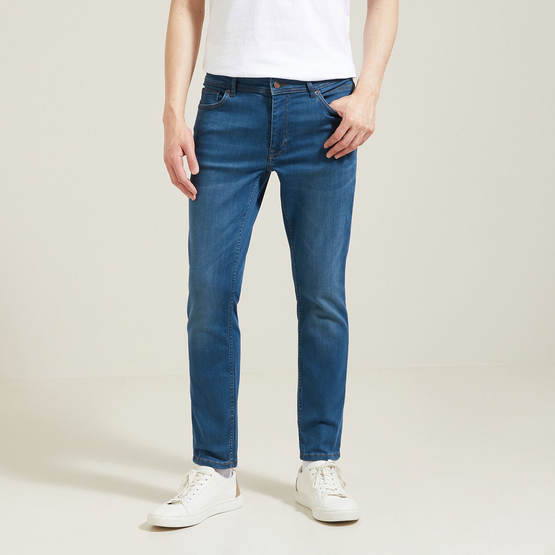 Jean slim urbanflex contenant du coton r g n ratif Bleu Jules