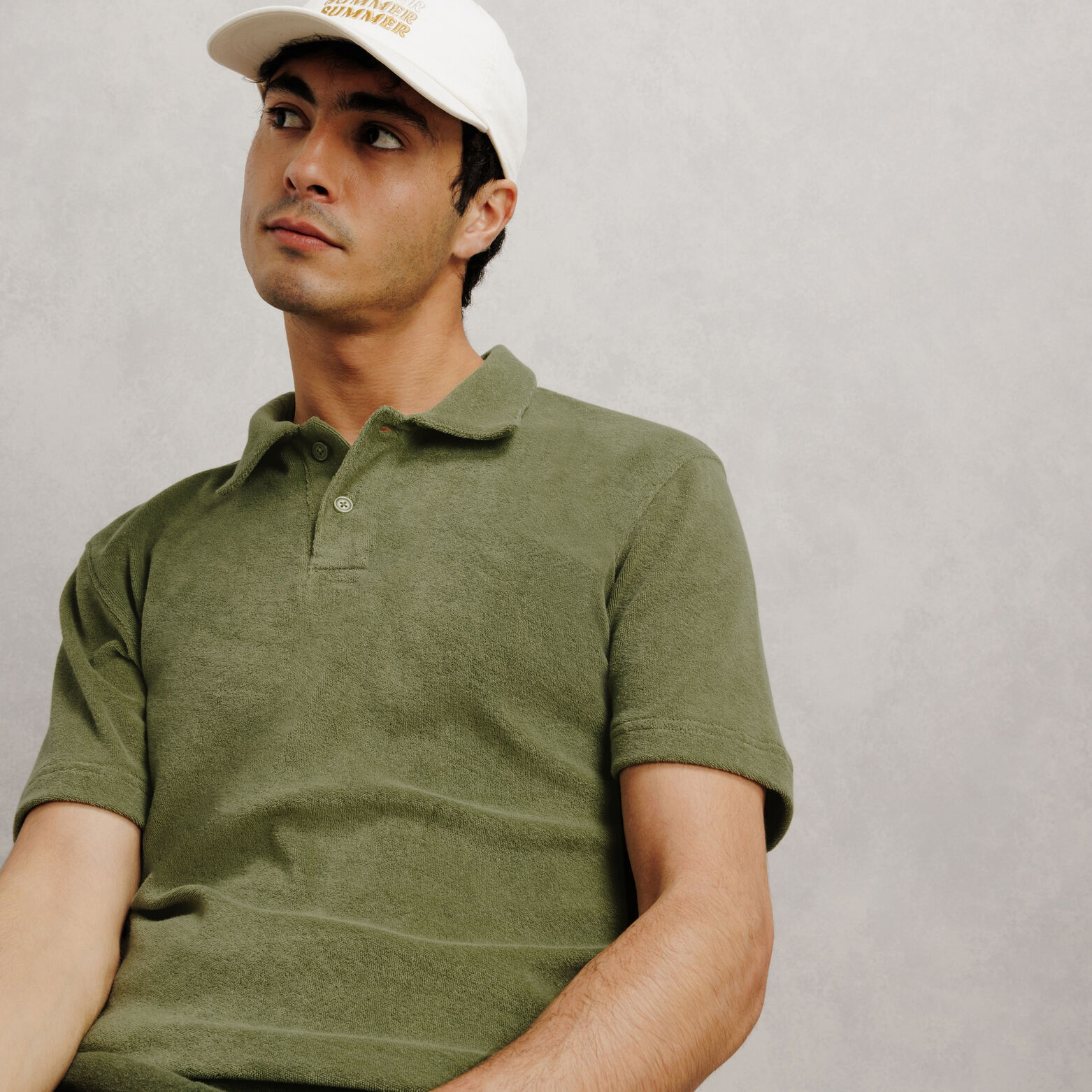 Polo manches courtes uni mati&egrave;re &eacute;ponge