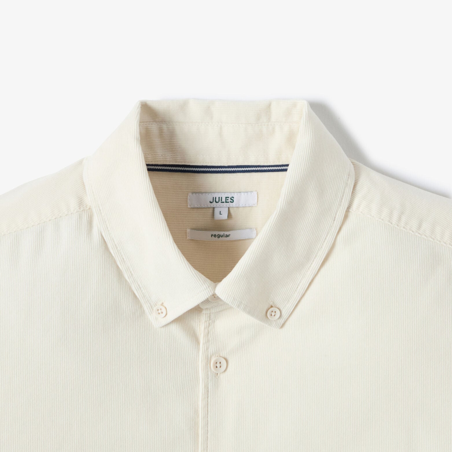 Chemise en velours c&ocirc;tel&eacute; unie 100% coton