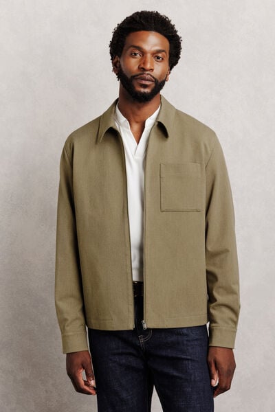 Veste col chemise zipp&eacute;e