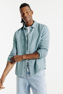 Regular fit hemd in linnen