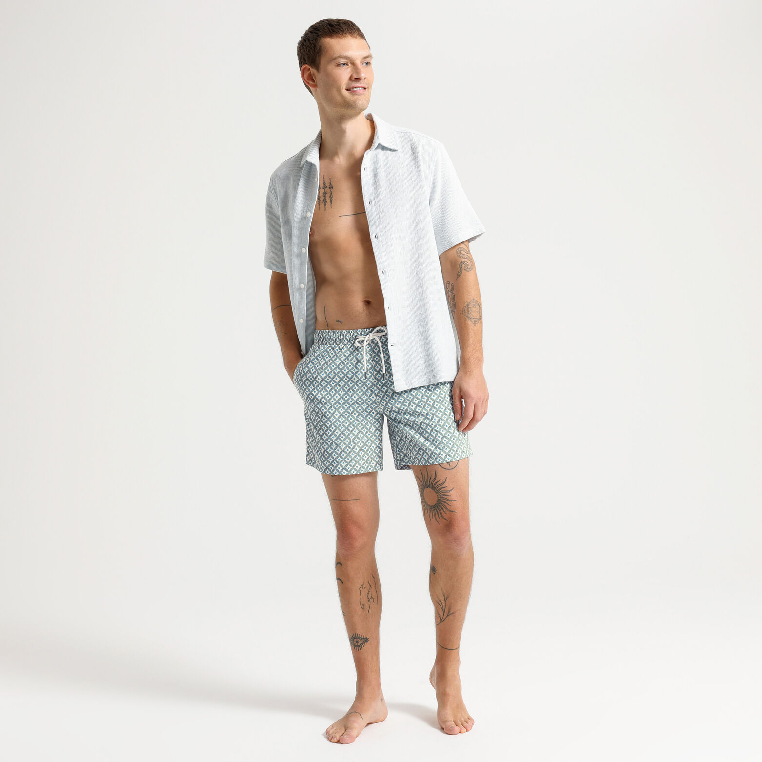 Zwemshort met geometrische print