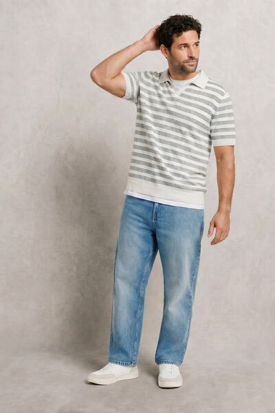 Polo en maille manches courtes ray&eacute;