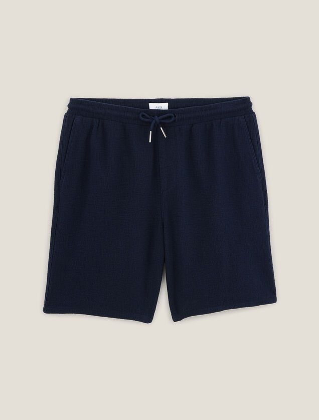 Bermuda met elastische taille in textuurstof