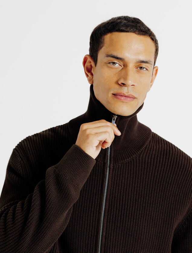 Gilet met rits en truckerskraag