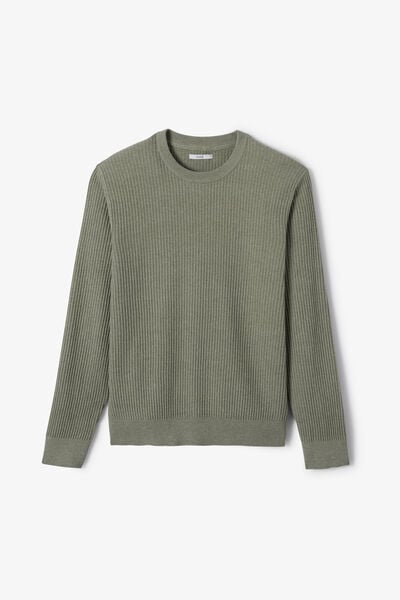 Pull col rond 100% coton point fantaisie