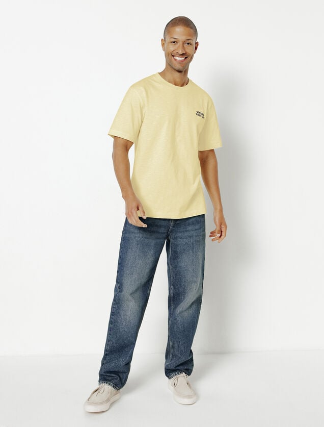 T-shirt in katoen met borduursel