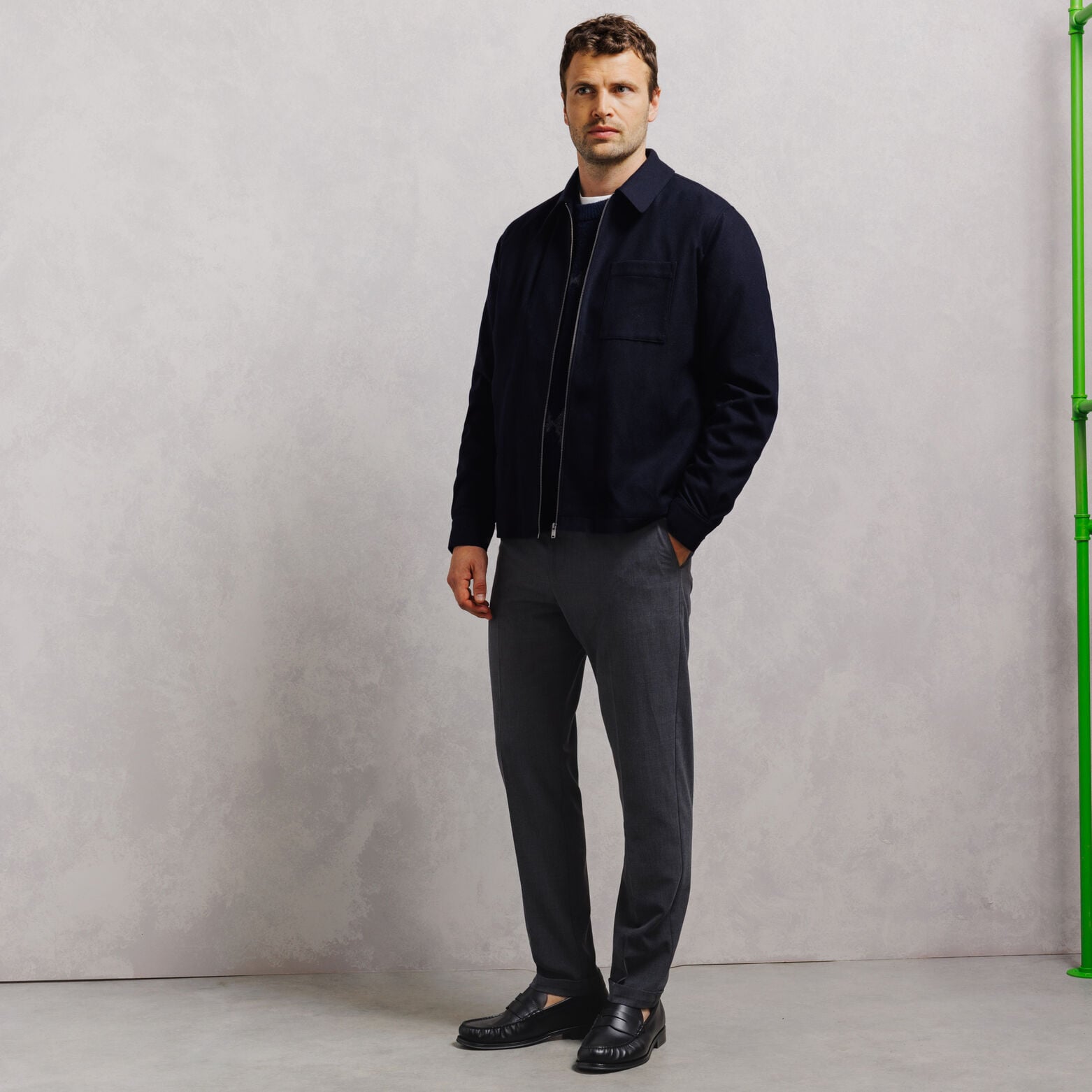 Veste col chemise zipp&eacute;e
