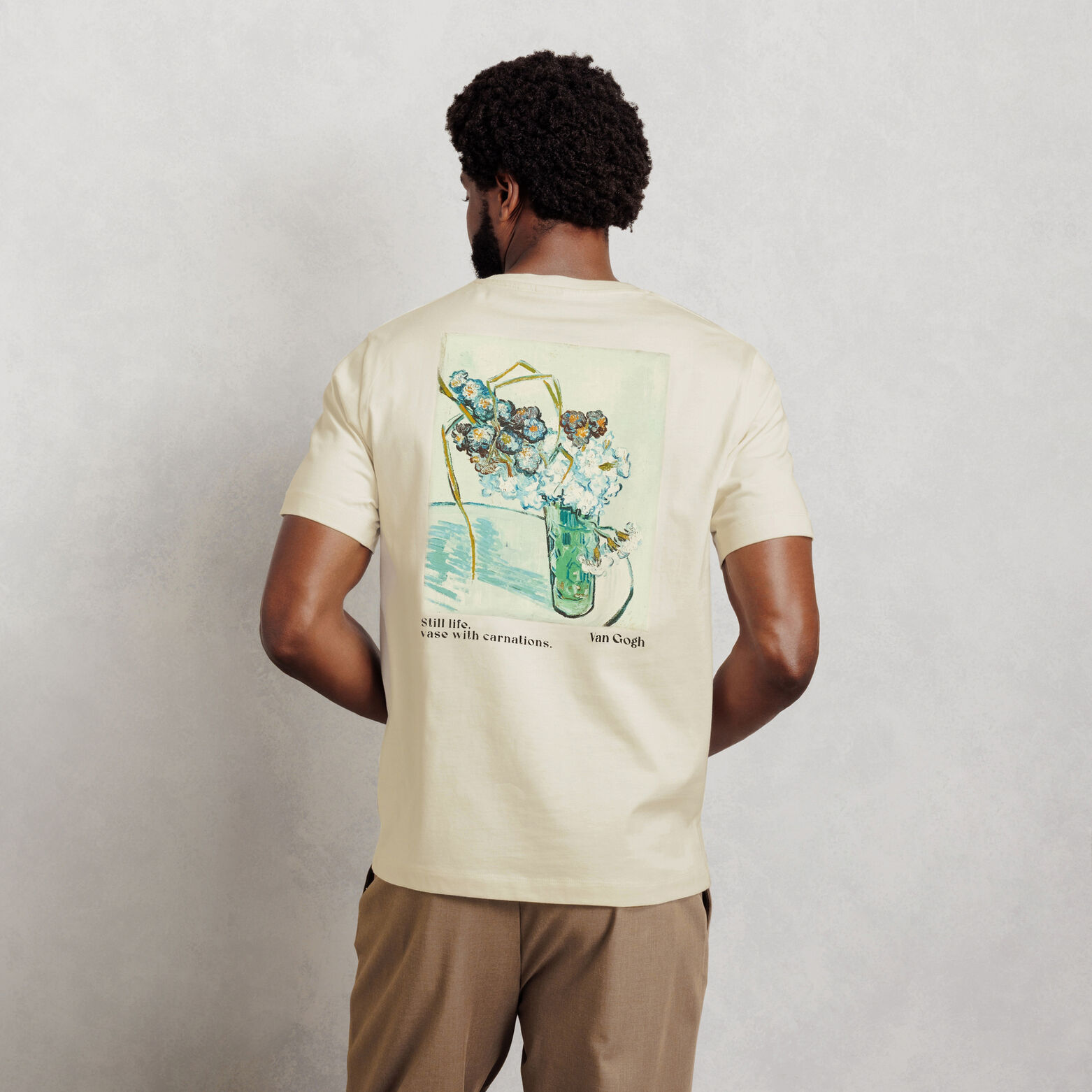T-shirt met print voor en achter, licentie Van Gog