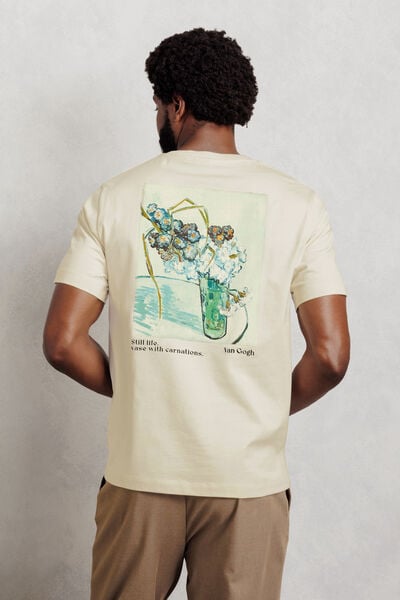 T-shirt met print voor en achter, licentie Van Gog