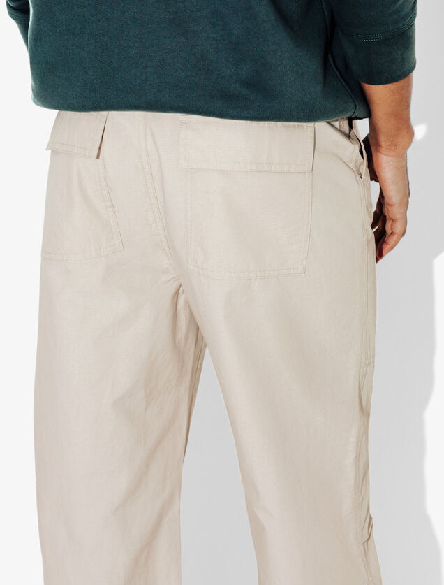 Pantalon chino large avec découpes