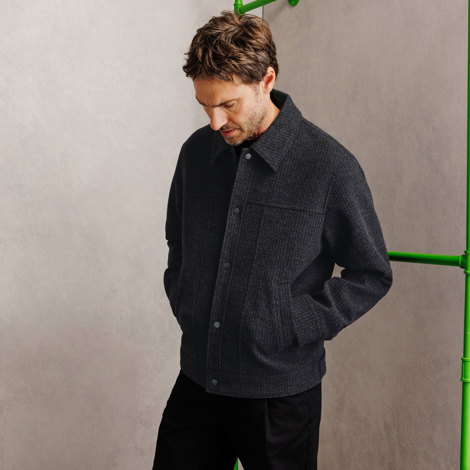 Veste pressionn&eacute;e en maille