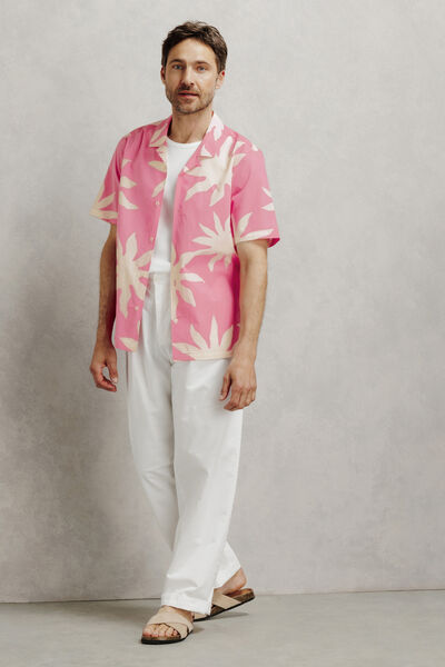 Chemisette en coton imprim&eacute; fleuri