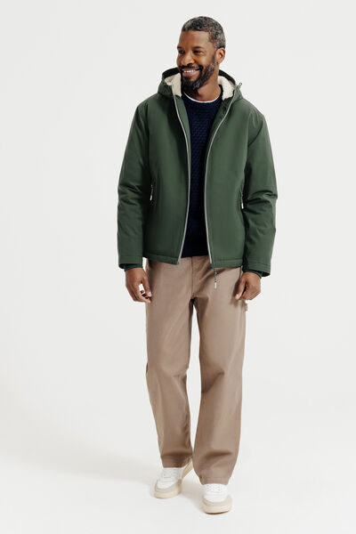 Blouson &agrave; capuche doubl&eacute; en sherpa