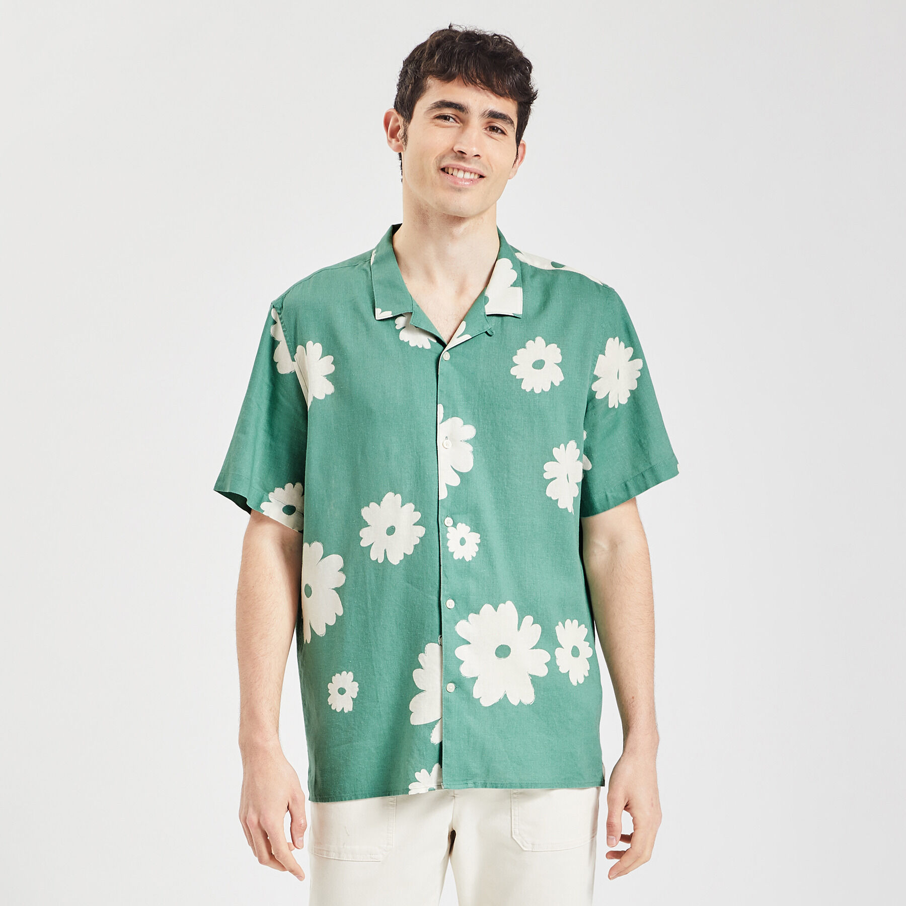 Chemise hawaienne imprim e viscose lin