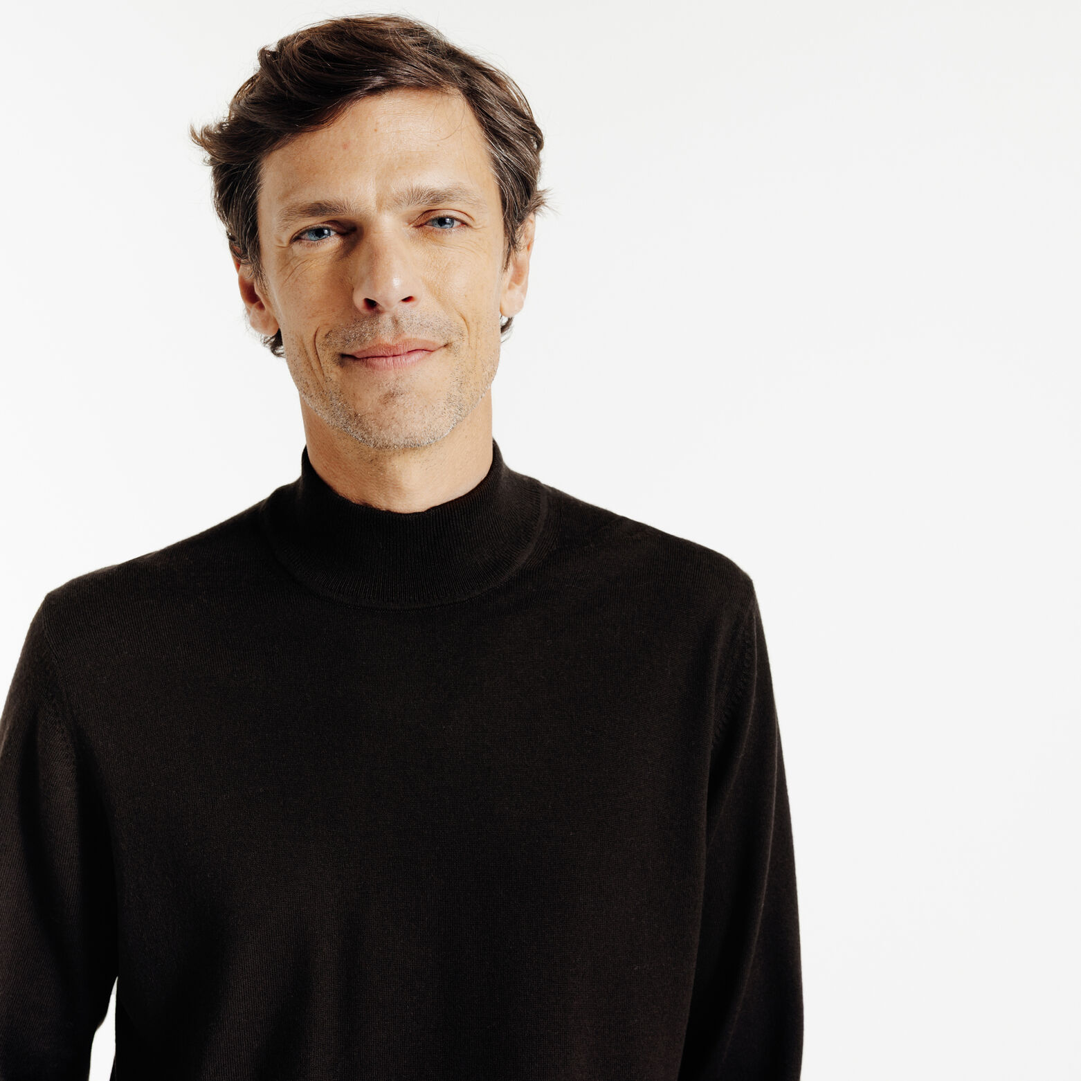 Pull col cheminée mérinos