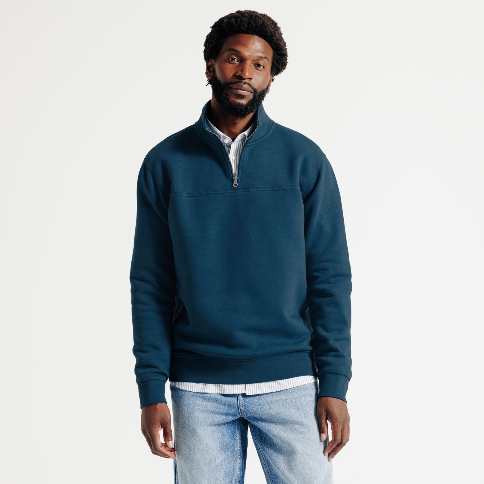 Sweat col montant zippé uni