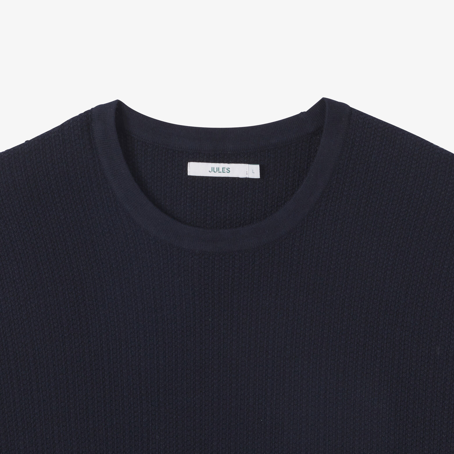 Trui ronde hals korte mouwen in stekenpatroon