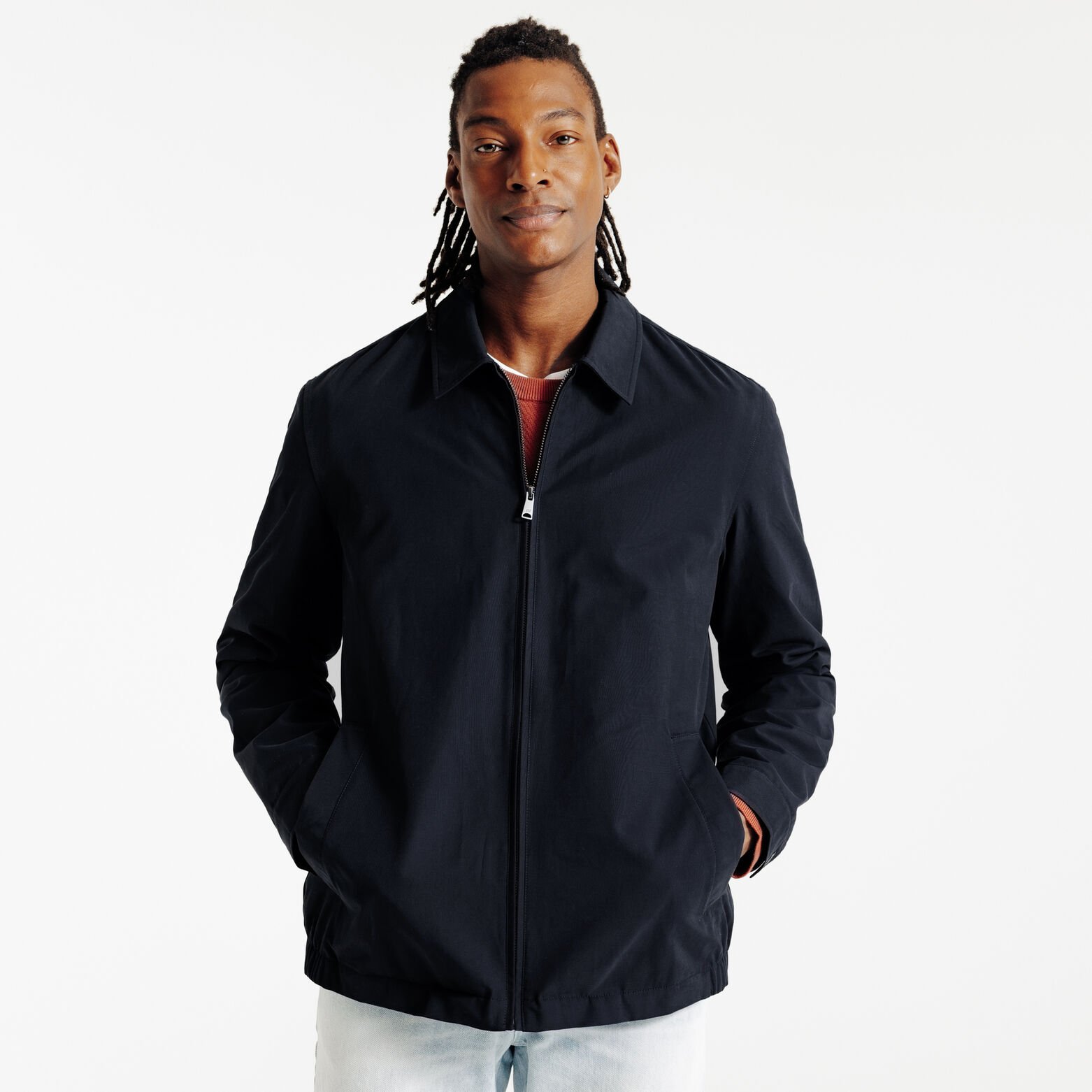 Blouson col chemise zipp&eacute;