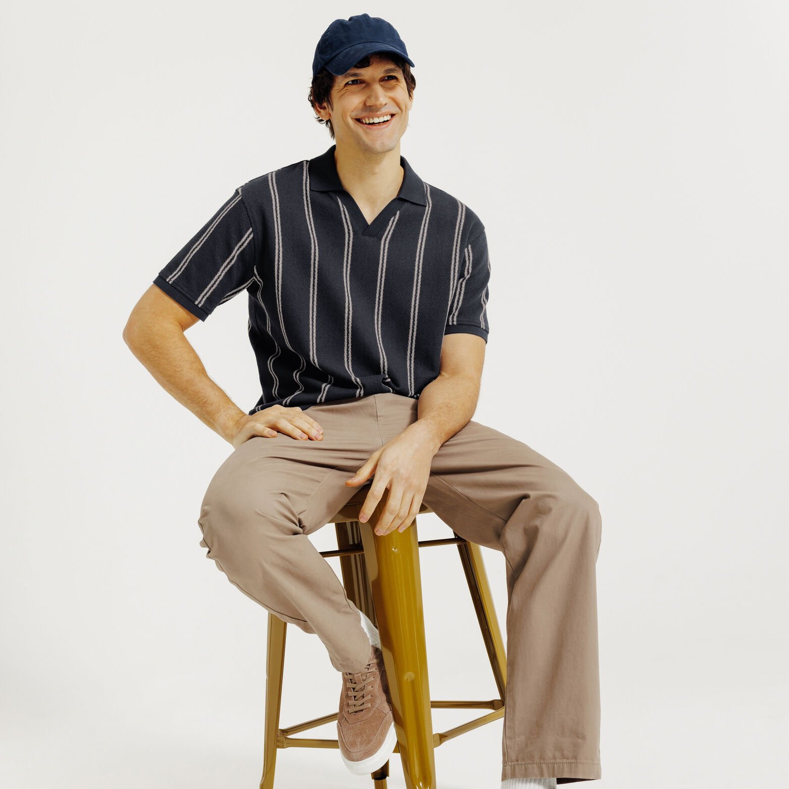 Gestreepte polo korte mouwen met resortkraag